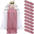 10 Pack Cheesecloth Table Runner 35 x 120 Inch, Dusty Rose by REWOMC