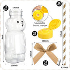 Honeydak 16 Pack Bear 8 oz Honey Straw Cup Honey Drinking Bottles, Brown - Image 2