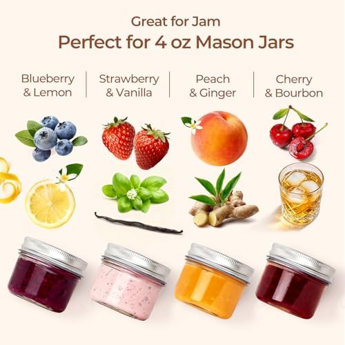 ComSaf 4 oz Mason Jars Bulk Set, 24 Pack Regular Mouth Jars with Lids - Image 5