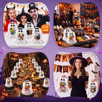 Qinyoung 50 Pcs Halloween Ghost Gift Bags Plastic Candy Treat Bags - Image 7