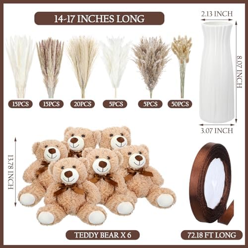 123 Set Bear Baby Shower Table Centerpiece Decor, Brown, Neutral - Image 2