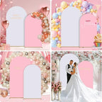 White Pink Arch Backdrop Cover Set of 2 (6FT/7.2FT) Arch Cover Spandex Wedding Arch Stand Covers for Baby Shower Bridal Shower Party Photo Birthday Spandex Baby Balloon Arch Covers Stretchy Backdrop - Image 6