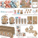296Pcs Bear Gender Reveal Decorations, All-in-One Set for 25 Guests - Image 2