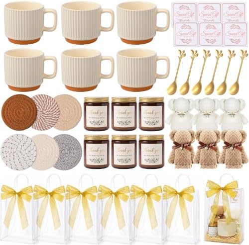 6 Sets Baby Shower Game Prizes - Mugs Spoons Towels Candle Gift Cards Placemats Tote Bags Party Favors for Bridal Baby Shower Guests Games Winners Thank You Gifts by RimCereal