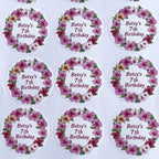 Personalized Custom Stickers Labels for Wedding Favors Birthday, Business Logo Customized Sticker.Waterproof, Fade & Heat Resistant and Cold Resistant. Pack of 100 to 1000. (Wreath 19, 4 Inch) - Image 5