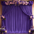 16x10FT Dark Purple Backdrop Curtains for Wedding Parties, Wrinkle Free Polyester Photography Backdrop Drapes for Baby Shower Birthday Parties Stage Background Stand Decorations 4x10ft,4 Panels by Partisky
