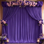 16x10FT Dark Purple Backdrop Curtains for Wedding Parties, Wrinkle Free Polyester Photography Backdrop Drapes for Baby Shower Birthday Parties Stage Background Stand Decorations 4x10ft,4 Panels by Partisky