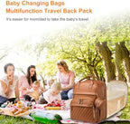 Astro alan Diaper Bag with Changing Station, Waterproof 3 in 1 Diaper Backpack with Foldable Changing Pad, Large Travel Backpack for Mom & Dad, Shower Gift for Baby Girl & Boy, Brown - Image 7