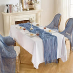 Fanami 6 Pack Cheesecloth Table Runner -10FT Dusty Blue Boho Gauze Cheese Cloth Table Runner 120 Inches Long Rustic Sheer Fabric Centerpieces for Wedding Birthday Party Bridal Baby Shower Decorations - Image 5