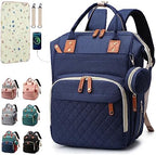 SHITIESHOU Diaper Bag Backpack Baby Bag, Baby Girl Boy Diaper Bag for Dad Mom with Pad, 16 Pockets, Pacifier Case, Large Diaper Bags Unisex for Travel (Blue) by SHITIESHOU