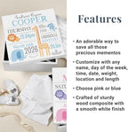 Let's Make Memories Personalized Baby's First Keepsake Box - Memento Storage - Memories Box - Baby Shower - Nursery Decor - For Girls - 6" Hx12 Square - Baby's First - Blue - Image 5
