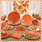Mimorou 338 Pcs Burnt Orange Plates and Napkins Party Supplies Serve 48 - Image 5