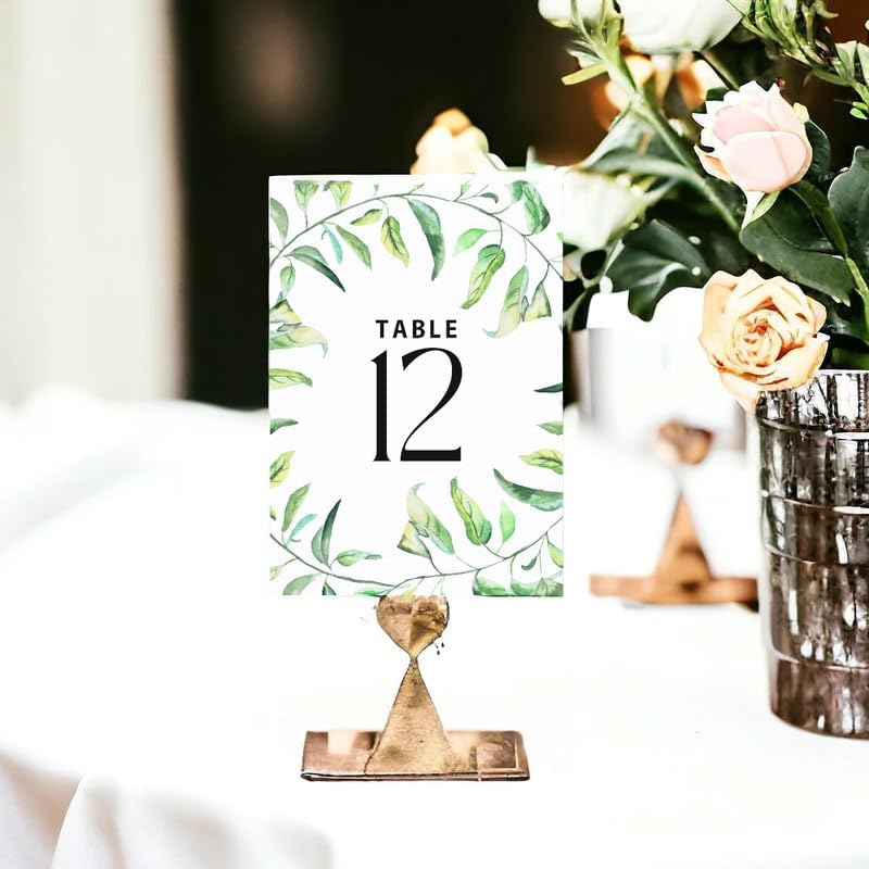 Green Leaves Design Table Number Cards Double Sided Party Table Numbers for Reception Baby Shower Anniversary Birthday Bridal Party 5x7 100 Pcs - Image 2