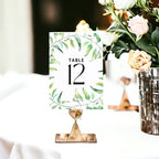 Green Leaves Design Table Number Cards Double Sided Party Table Numbers for Reception Baby Shower Anniversary Birthday Bridal Party 4x6 100 Pcs - Image 2