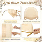 Mindsoft 2 Pcs Arch Backdrop Cover 6ft and 7.2ft Spandex Stand Cover for Baby Shower Birthday Wedding Bridal Shower Party Decorations (Natural,Boho Rattan) - Image 6
