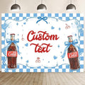 MEHOFOND 8x6ft Custom She's Ready to Pop Baby Shower Banner Backdrop Blue Coquette Shes Ready to Pop Baby Shower Decorations Gender Reveal Cake Smash Photo Booth Props by MEHOFOND