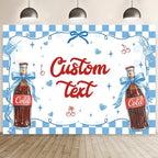 MEHOFOND 8x6ft Custom She's Ready to Pop Baby Shower Banner Backdrop Blue Coquette Shes Ready to Pop Baby Shower Decorations Gender Reveal Cake Smash Photo Booth Props by MEHOFOND