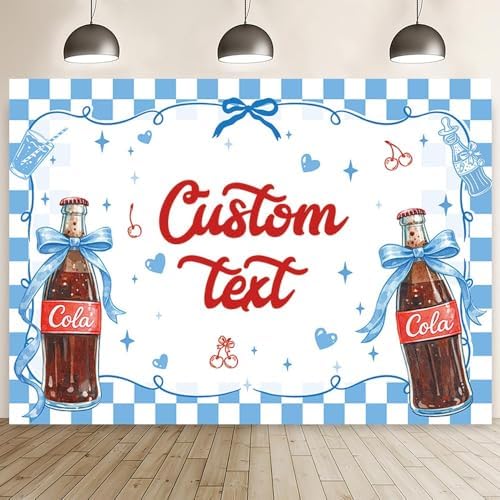 MEHOFOND 8x6ft Custom She's Ready to Pop Baby Shower Banner Backdrop Blue Coquette Shes Ready to Pop Baby Shower Decorations Gender Reveal Cake Smash Photo Booth Props by MEHOFOND