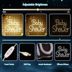 YuanDian Baby Shower Neon Sign, Dimmable LED Neon Lights USB Powered for Wall Decor, Baby Room Decorations, Light up Welcome Signs for Shower Party Birthday Backdrop - Image 5