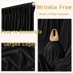 20ftx10ft Black Backdrop Curtain for Wedding Parties, Wrinkle Free Silky Polyester 4 Panels 5x10ft Draping Fabric Photo Back Drop Cloth for Birthday Photography Background Photoshoot - Image 2