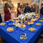Tinybee 352 Pcs Blue Plastic Plates, Disposable Dinnerware Set for 50 - Image 3