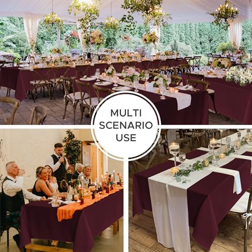 Fitable 8 Pack Burgundy Tablecloths 70x108 Inch for 6 Ft Rectangle Tables - Image 3