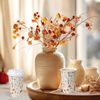 Funnymoom 100 Pieces Fall Floral Disposable Paper Cups with 120 Lids 12 oz Coffee Wildflower Coffee Cups for Autumn Floral Themed Birthday Bridal Wedding Tea Party Baby Shower Party Decorations - Image 4