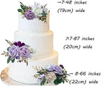 CherishedMoments 3Pcs Pre-Made Cake Flowers,Purple Wedding Cake Decor - Image 2