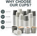 Roshtia 500 Pack 4 oz Paper Espresso Cups Elegant Gray Gradient Design, Small Disposable Cups for Espresso, Hot Tea, Baby Showers, Weddings, Parties, Picnics, Homes, Offices & Events - Image 6