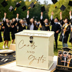Acrylic Card Box with Lock & Slot, Warmy Cream Money Gift Card Box for Wedding Reception, Cash Envelope Box Ideal for Graduation Bridal Baby Shower Quinceanera & Baptism Party Supplies - Image 7