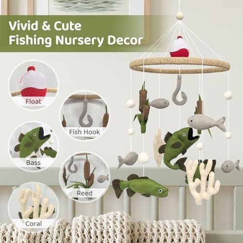Baby Mobile for Crib Fishing Crib Mobile for Boys Baby Shower Gift - Image 3