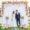 10ft x 10ft White Backdrop Curtain for Parties Wedding White Wrinkle Free Backdrop Drapes Panels for Baby Shower Gender Reveal Birthday Photo Photography Polyester Fabric Background Decoration by Suppromo