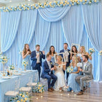 10ft x 15ft Baby Blue Wrinkle Free Backdrop Curtains for Wedding Party Backdrops Curtain Drapes Fabric Decorations Photo Back Drop Cloth for Baby Shower Photography Stage Reception - Image 3