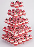 YestBuy Cupcake Stand, 5 Tier Square Cupcake Tree Tower, Clear Cupcake Holder, Pastry Display Rack for Party, Wedding, Baby Shower by YestBuy