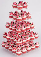 YestBuy Cupcake Stand, 5 Tier Square Cupcake Tree Tower, Clear Cupcake Holder, Pastry Display Rack for Party, Wedding, Baby Shower by YestBuy