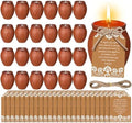 Conelist 24 Set Cielito Lindo Party Decorations Baby Shower Candles Terracotta Mexican Recuerdos DIY Jar Candles with Gift Tags and Rope for Baby Shower Birthday Cinco De Mayo Fiesta (Brown) by Conelist