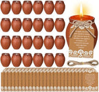 Conelist 24 Set Cielito Lindo Party Decorations Baby Shower Candles Terracotta Mexican Recuerdos DIY Jar Candles with Gift Tags and Rope for Baby Shower Birthday Cinco De Mayo Fiesta (Brown) by Conelist