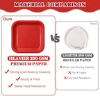 Vyntra 350 Pcs Red Square Paper Plates and Napkins Set, Serves 50 - Image 7