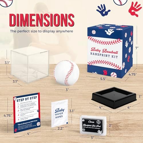 Circa Print Baby Baseball Handprint Ornament Kit, Ink Pad for Hand and Footprints - Unique Keepsake for Dads, Shower Present for Moms, Newborn Gift - Image 5