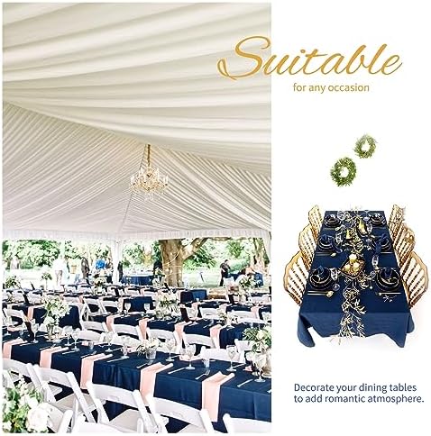 Showgeous 60x126 Inch Navy Blue Rectangle Tablecloth 10 Pack Fit 7FT Table - Image 3