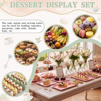 Remerry 16 Pcs Dessert Table Display Set 3 Tier Cake Stands, Pink - Image 5