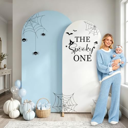Serencatcher Halloween Spooky One Birthday Arch Covers Blue 7.2FT 6FT 2Pcs - Image 2