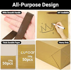 EUSOAR Gift Bags - Bulk 50pcs, 12.5"x4.5"x11" Paper Bags with Handles for Thank You Presents, Merchandise, Shopping, Retail Wrapping, Craft, Grocery, Boutique, Party Favors, Wedding - Image 3