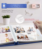 Artfeel Photo Album Self Adhesive Scrapbook Album for 3x5 4x6 5x7 8x10 Pictures,60 Pages Linen Cover with Display Window DIY Photo Book,Ideal Gifts for Family Travel Wedding Baby - Image 3