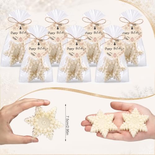 Leelosp 20 Set Snowflake Soaps Christmas Baby Shower Favors for Guests - Image 2