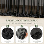 30ft×10ft Wrinkle Free Black Backdrop Curtain Drapes, 6 Panels 5ftx10ft Sheer Tulle Chiffon Backdrop Panels Curtains for Wedding Baby Shower Birthday Party Stage Photo Home Decorations - Image 5