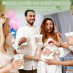 Sliner 50 Sets 16oz Sage Green Gingham Party Plastic Cups - Image 6