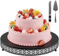 Wenqik Black Metal Cake Stand 16 Inch with Cutting & Spatula by Wenqik