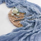 30 Pack Dusty Blue Cheesecloth Table Runner 9FT Rustic Sheer Table Runners 17x108 Inch Gauze Boho Runner for Wedding Bridal Baby Shower Birthday Party Table Decorations - Image 5