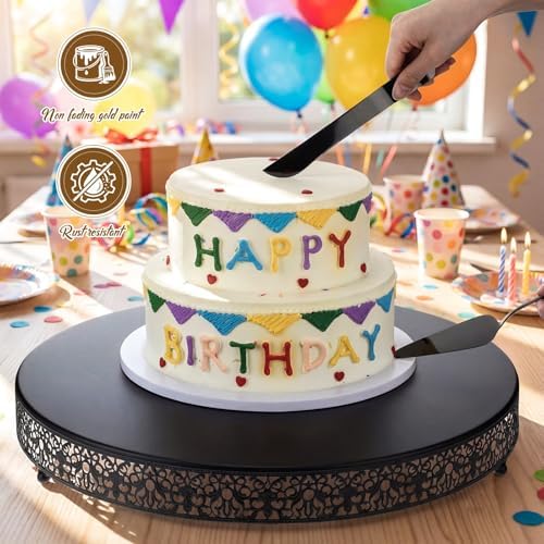 Wenqik 20 Inch Black Halloween Cake Stand with Cutter Spatula,Classic - Image 4
